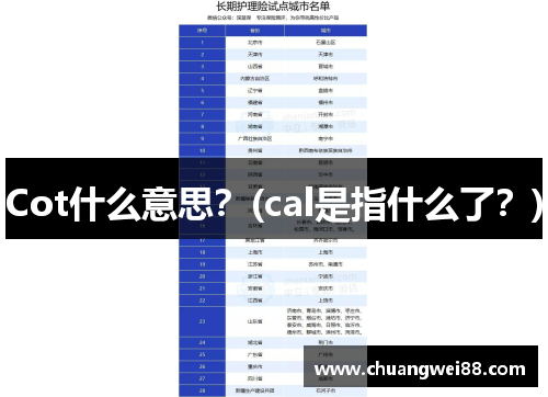 Cot什么意思？(cal是指什么了？)